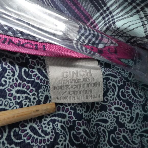 Cinch Shirt Mens XL Blue Paisley Western Rodeo Cowboy Button Down Long Sleeve - Picture 10 of 11